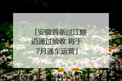 安徽首条过江隧道通过验收 将于7月通车运营