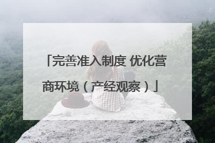 完善准入制度 优化营商环境（产经观察）