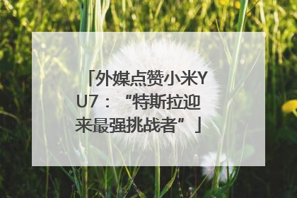 外媒点赞小米YU7：“特斯拉迎来最强挑战者”