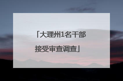大理州1名干部接受审查调查