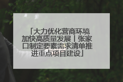 大力优化营商环境 加快高质量发展丨张家口制定要素需求清单推进重点项目建设