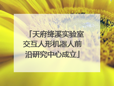 天府绛溪实验室交互人形机器人前沿研究中心成立