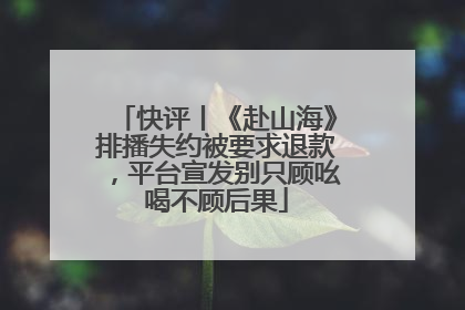 快评丨《赴山海》排播失约被要求退款，平台宣发别只顾吆喝不顾后果