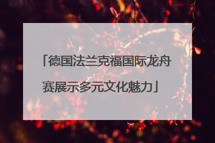 德国法兰克福国际龙舟赛展示多元文化魅力