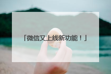 微信又上线新功能！