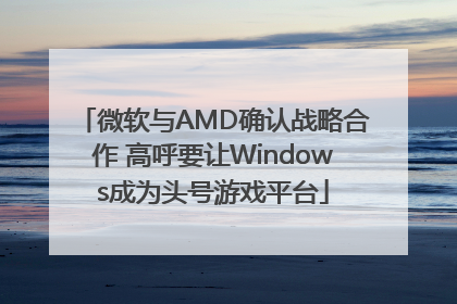 微软与AMD确认战略合作 高呼要让Windows成为头号游戏平台
