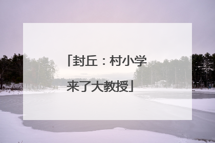 封丘：村小学来了大教授