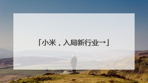 小米，入局新行业→