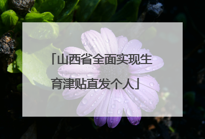 山西省全面实现生育津贴直发个人