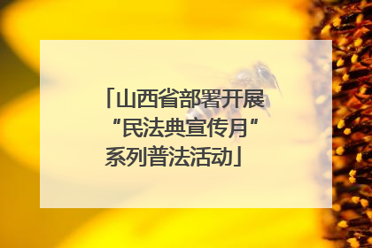 山西省部署开展“民法典宣传月”系列普法活动