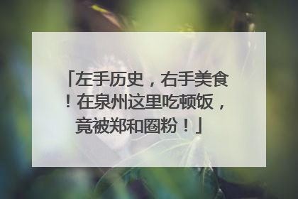左手历史，右手美食！在泉州这里吃顿饭，竟被郑和圈粉！
