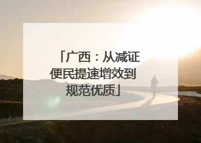 广西：从减证便民提速增效到规范优质