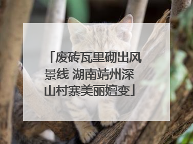 废砖瓦里砌出风景线 湖南靖州深山村寨美丽嬗变