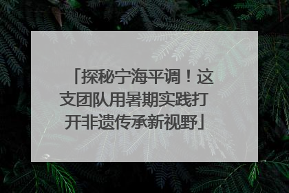 探秘宁海平调！这支团队用暑期实践打开非遗传承新视野