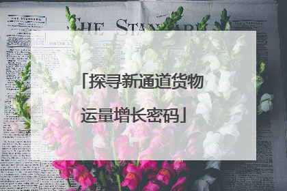 探寻新通道货物运量增长密码