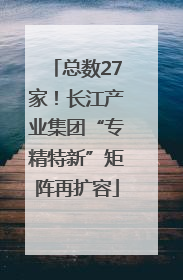 总数27家！长江产业集团“专精特新”矩阵再扩容