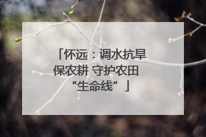 怀远：调水抗旱保农耕 守护农田 “生命线”