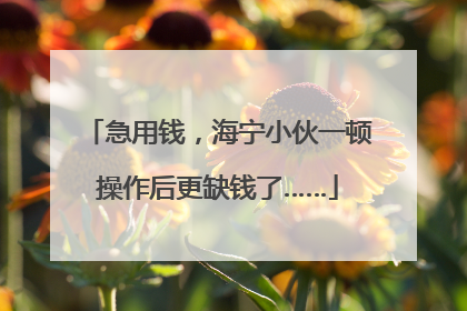 急用钱，海宁小伙一顿操作后更缺钱了……