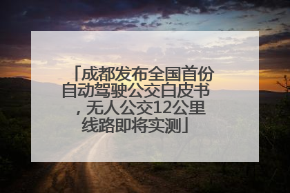 成都发布全国首份自动驾驶公交白皮书，无人公交12公里线路即将实测