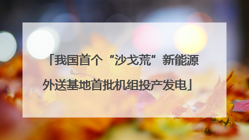 我国首个“沙戈荒”新能源外送基地首批机组投产发电