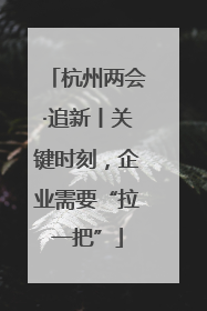 杭州两会·追新丨关键时刻，企业需要“拉一把”