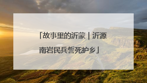 故事里的沂蒙｜沂源南岩民兵誓死护乡