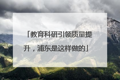教育科研引领质量提升，浦东是这样做的