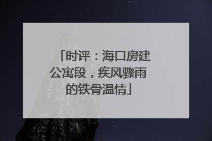 时评：海口房建公寓段，疾风骤雨的铁骨温情