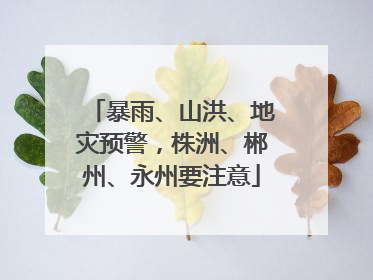 暴雨、山洪、地灾预警，株洲、郴州、永州要注意