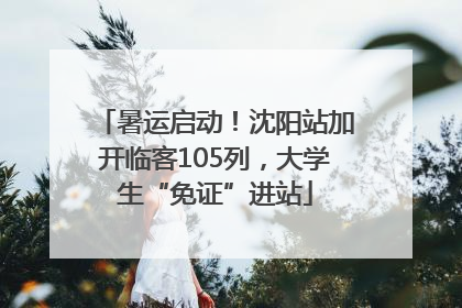 暑运启动！沈阳站加开临客105列，大学生“免证”进站