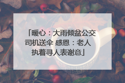 暖心：大雨倾盆公交司机送伞 感恩：老人执着寻人表谢意
