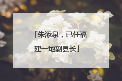 朱添泉，已任福建一地副县长
