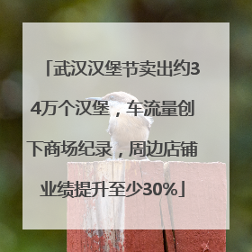 武汉汉堡节卖出约34万个汉堡，车流量创下商场纪录，周边店铺业绩提升至少30%
