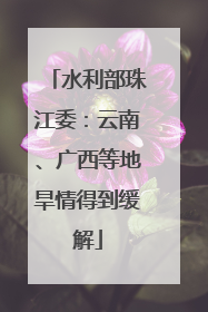 水利部珠江委：云南、广西等地旱情得到缓解