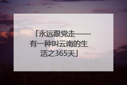 永远跟党走——有一种叫云南的生活之365天
