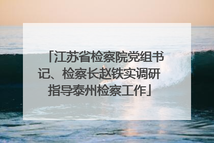 江苏省检察院党组书记、检察长赵铁实调研指导泰州检察工作