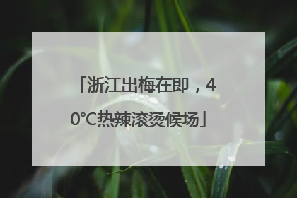 浙江出梅在即，40℃热辣滚烫候场