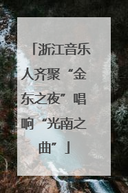 浙江音乐人齐聚“金东之夜”唱响“光南之曲”