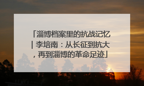 淄博档案里的抗战记忆｜李培南：从长征到抗大，再到淄博的革命足迹