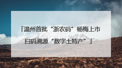 温州首批“浙农码”杨梅上市 扫码溯源“数字土特产”