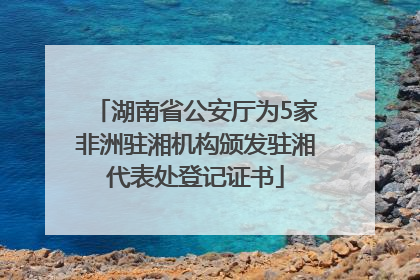 湖南省公安厅为5家非洲驻湘机构颁发驻湘代表处登记证书