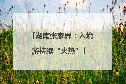 湖南张家界：入境游持续“火热”