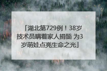湖北第729例！38岁技术员瞒着家人捐髓 为3岁萌娃点亮生命之光