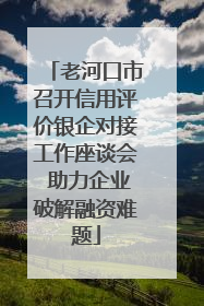 老河口市召开信用评价银企对接工作座谈会 助力企业破解融资难题