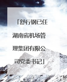 舒行钢已任湖南省机场管理集团有限公司党委书记