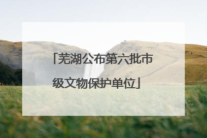 芜湖公布第六批市级文物保护单位