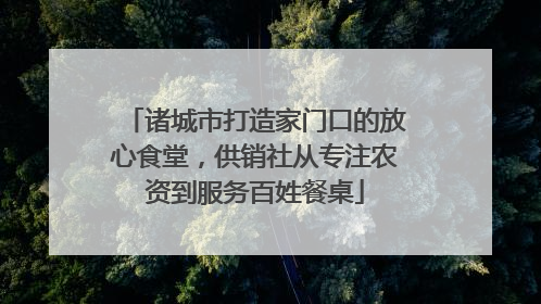 诸城市打造家门口的放心食堂，供销社从专注农资到服务百姓餐桌