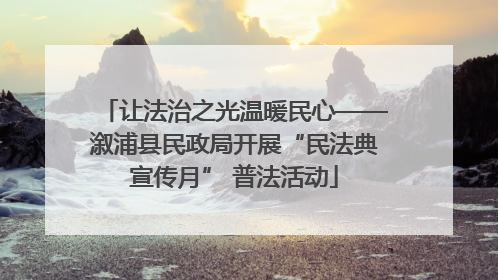 让法治之光温暖民心——溆浦县民政局开展“民法典宣传月” 普法活动