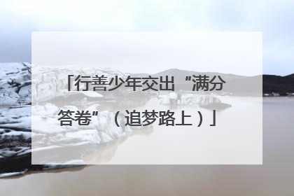 行善少年交出“满分答卷”（追梦路上）