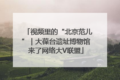 视频里的“北京范儿”｜大葆台遗址博物馆来了网络大V联盟